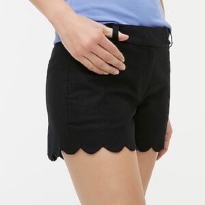 J. Crew Linen Cotton blend Black Scalloped dress Shorts size 12 excellent